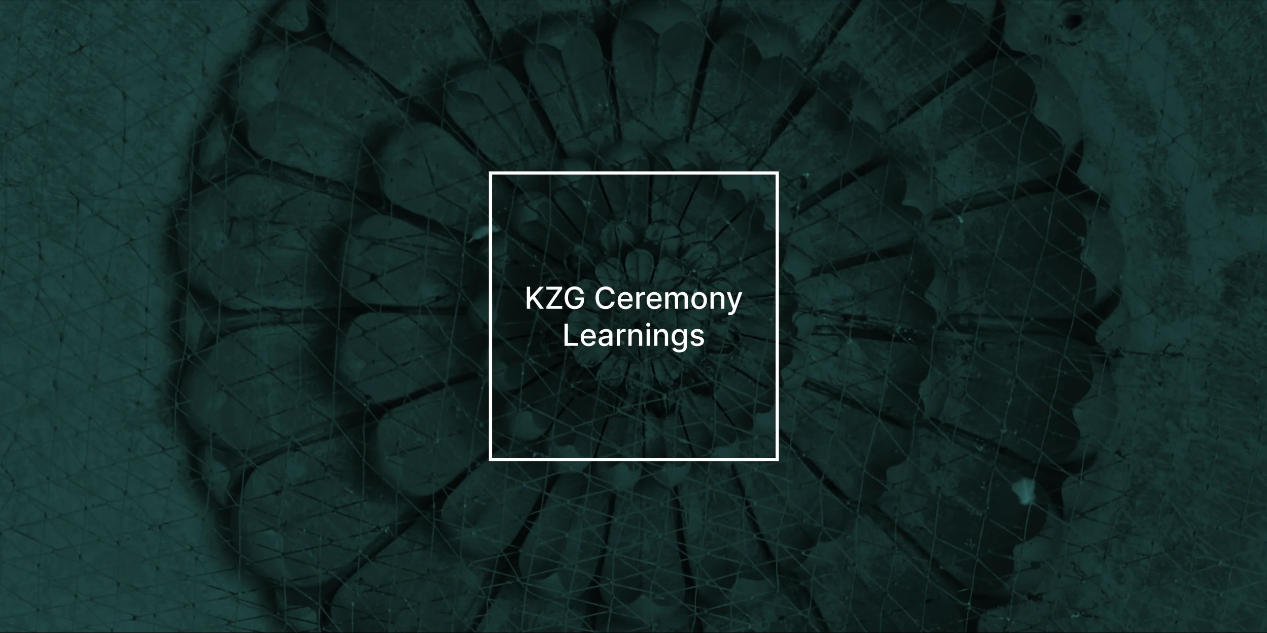 Learnings from the KZG Ceremony